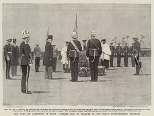De hertog van Cambridge in Egypte, presentatie van kleuren aan het North Staffordshire Regiment
